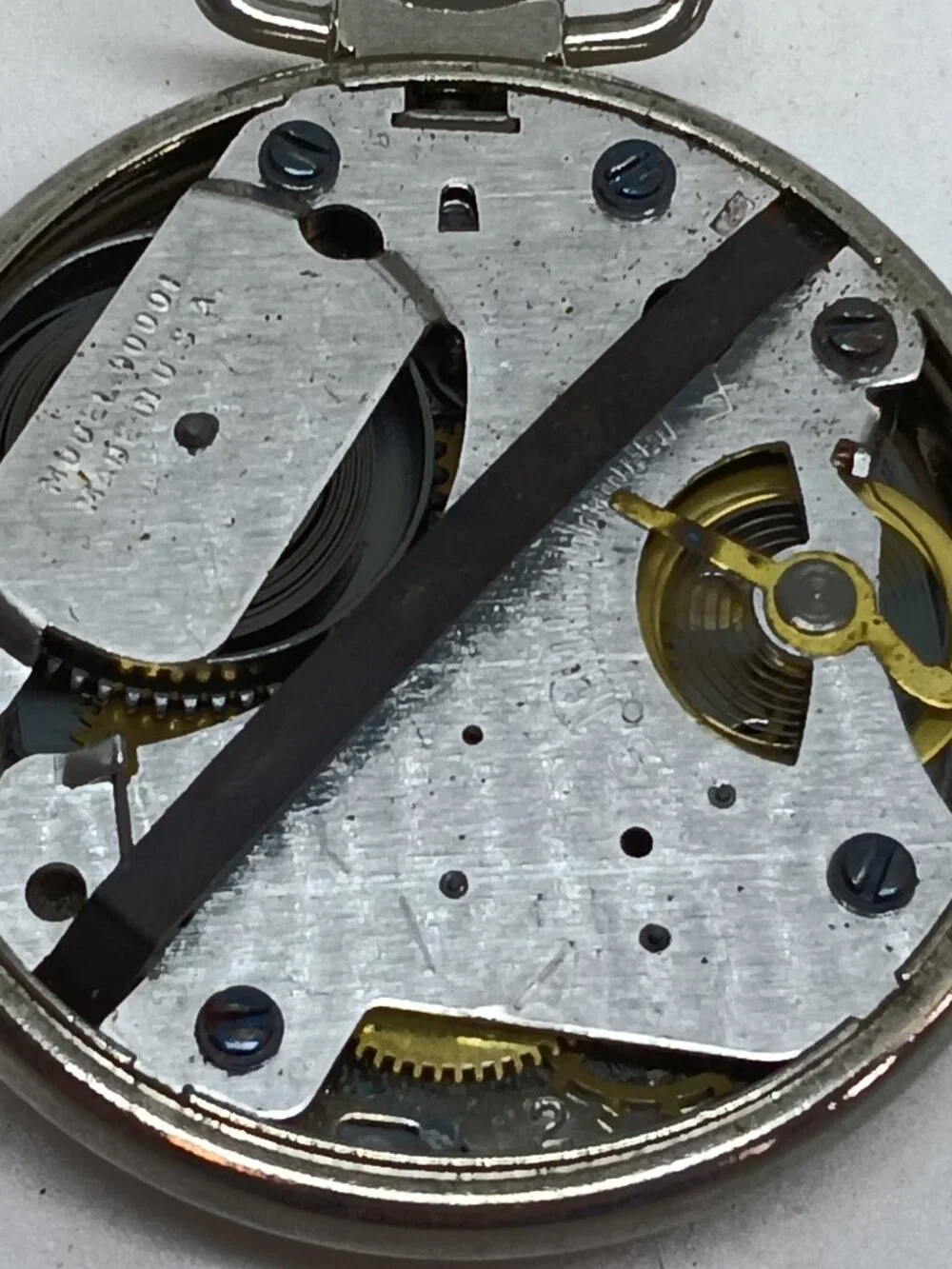VINTAGE 1972 Westclox Bull's Eye 50mm Manual Wind USA Made Pocket Watch WORKING